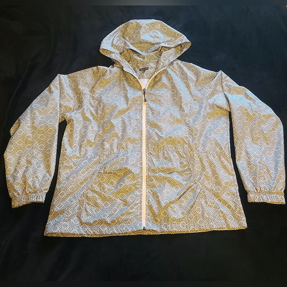 Green Patterned Zip Up Rain Jacket - Picture 1 of 4
